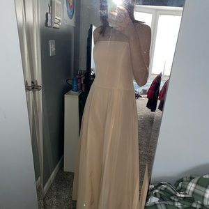 Peach formal dress with beaded straps